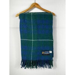 Edinburgh Old Town Weaving‎ Co. Plaid Pure Wool Throw Blue Green